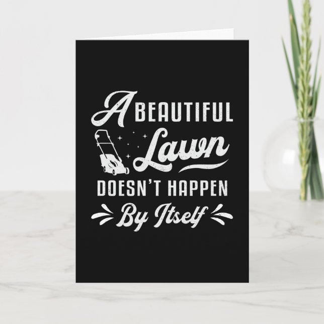 Lawn Mower A Beautiful Lawn Gardening Lawn Mowing Card (Front)