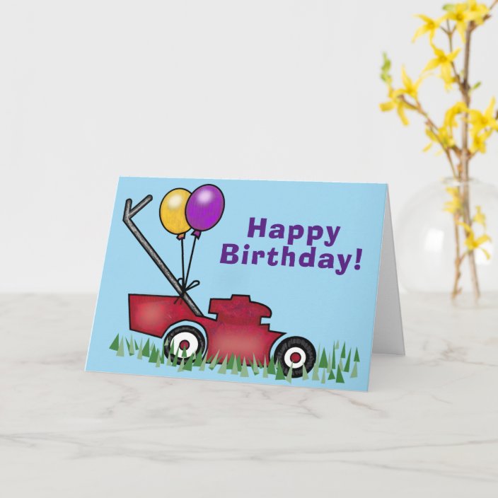 Lawn Mower Birthday Card Uk