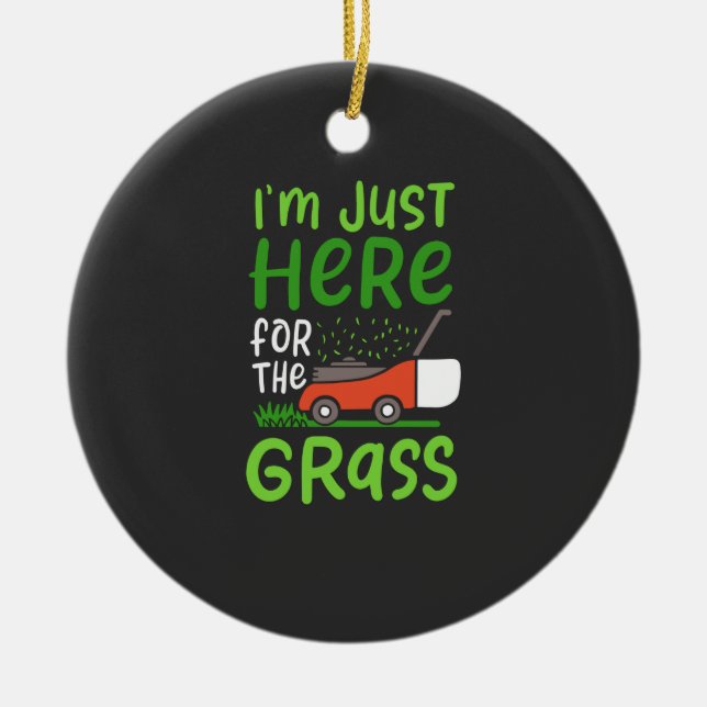 Lawn Mower Ceramic Tree Decoration (Front)