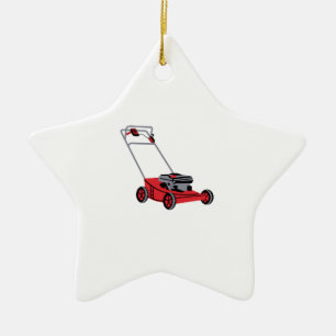 LAWN MOWER CERAMIC TREE DECORATION