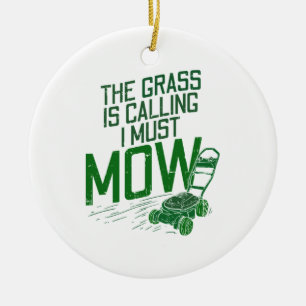 Lawn Mower Ceramic Tree Decoration