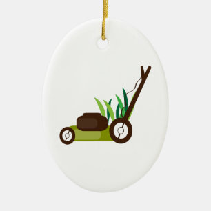 Lawn Mower Ceramic Tree Decoration
