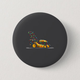 Lawn Mower Christmas Graphics Lights Lover Mowing 6 Cm Round Badge