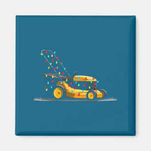 Lawn Mower Christmas Graphics Lights Lover Mowing  Magnet