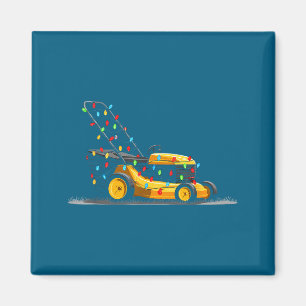 Lawn Mower Christmas Graphics Lights Lover Mowing  Magnet