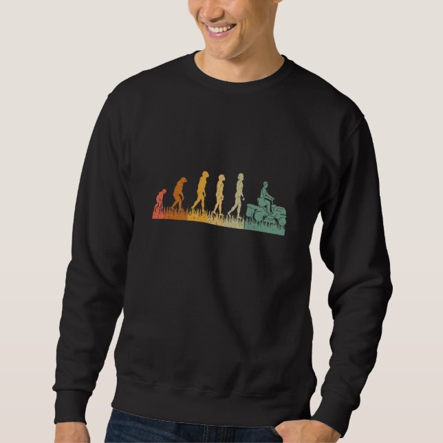 Lawn Mower Evolution Lawn Tractor Rider Mowing Sweatshirt (Front)
