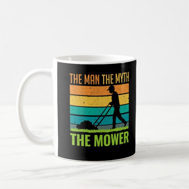 Lawn Mower Father Landscaper Janitor Dad Coffee Mug (Left)