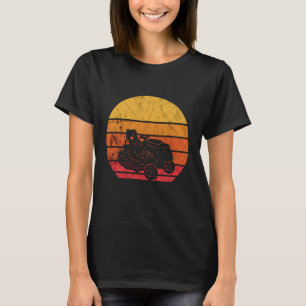 Lawn Mower Gardener Retro Vintage Sunset Lawn Mowi T-Shirt
