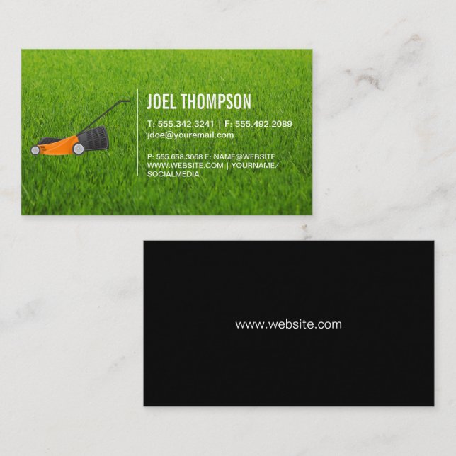 Lawn Mower | Grass Business Card (Front/Back)