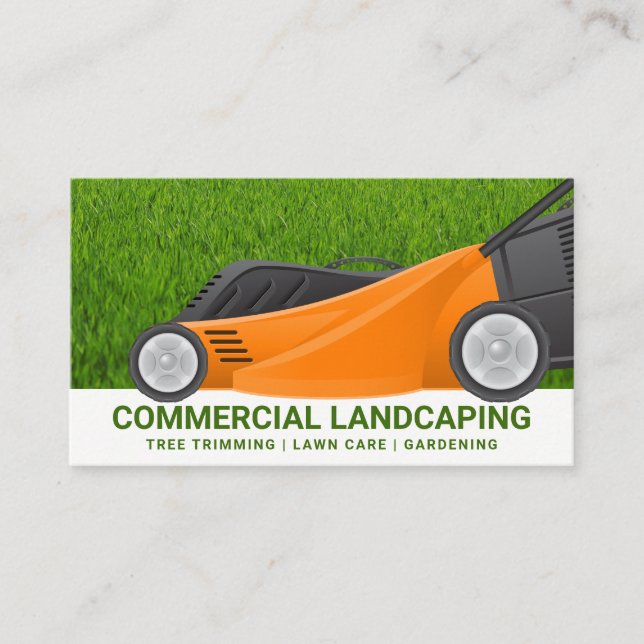 Lawn Mower | Grass Cutting | Landscaper Business Card (Front)