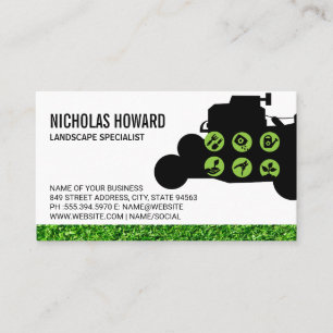 Lawn Mower Grass Garden Tools Business Card