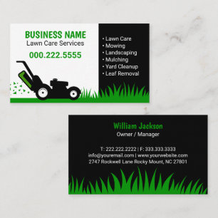 Lawn Mower Grass Professional Green Business Card