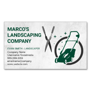Lawn Mower   Hedge Clippers Magnetic Business Card