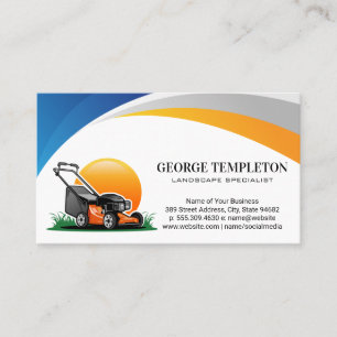 Lawn Mower   Landscaping Gardening Business Card