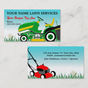 Lawn Mower   Landscaping   Groundskeeping Service Business Card