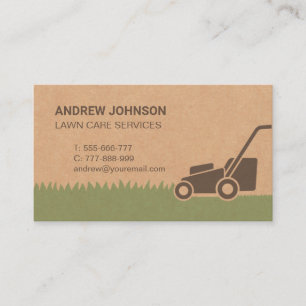 Lawn Mower Lawn Care Faux Paper Texture Business Card