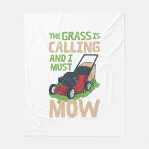Lawn Mower Lawn Care Fleece Blanket