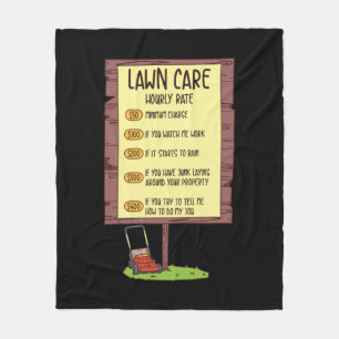 Lawn Mower - Lawn Care Hourly Rate Fleece Blanket