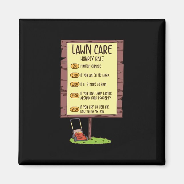 Lawn Mower - Lawn Care Hourly Rate Magnet (Front)