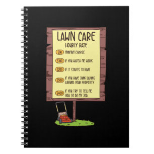 Lawn Mower - Lawn Care Hourly Rate Notebook