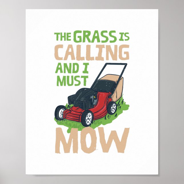 Lawn Mower Lawn Care Poster (Front)
