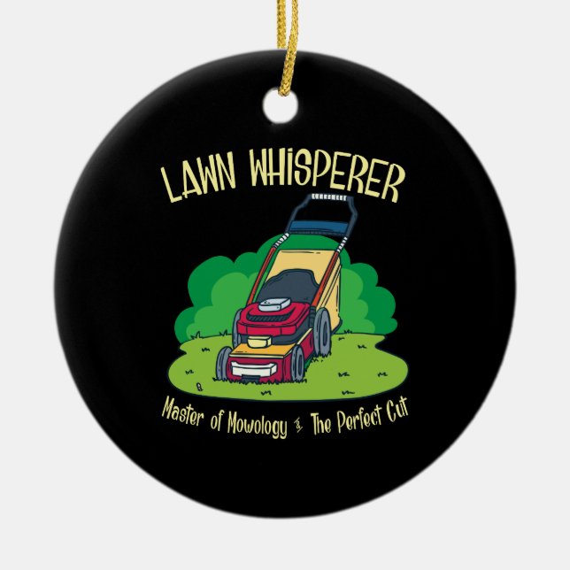 Lawn Mower - Lawn Whisperer Ceramic Tree Decoration (Front)