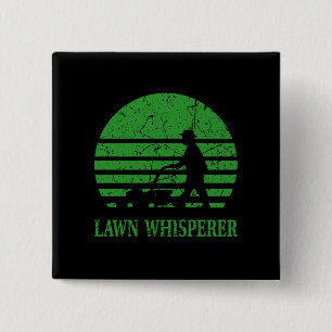 Lawn Mower Lawn Whisperer Gardener Gift 15 Cm Square Badge