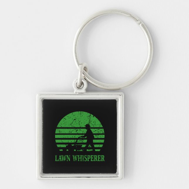 Lawn Mower Lawn Whisperer Gardener Gift Key Ring (Front)
