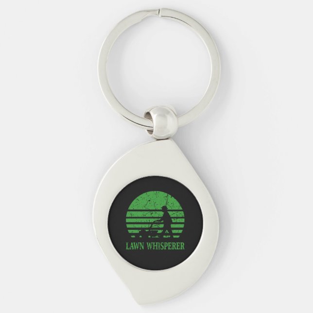 Lawn Mower Lawn Whisperer Gardener Gift Key Ring (Front)