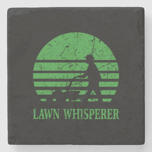 Lawn Mower Lawn Whisperer Gardener Gift Stone Coaster (Front)