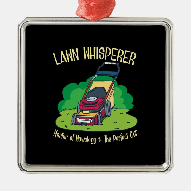 Lawn Mower - Lawn Whisperer Metal Tree Decoration (Front)