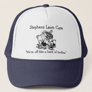 lawn mower man, Stephens Lawn Care... - Customised Trucker Hat