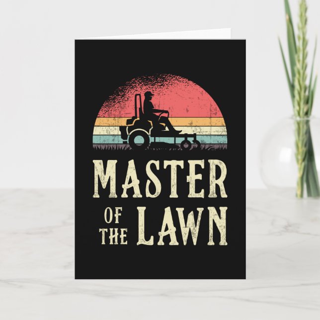 Lawn Mower Master Of The Lawn Garden Lawn Mowing Card (Front)