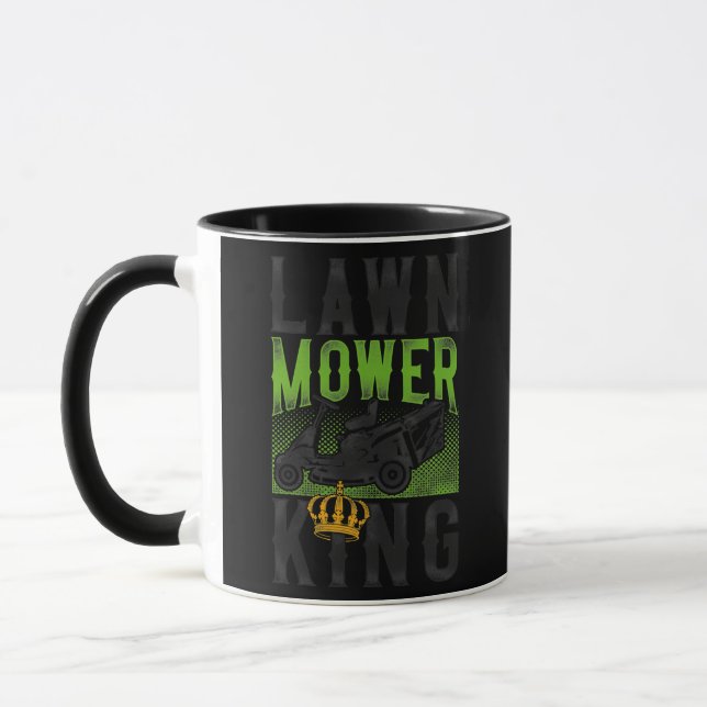 Lawn Mower Mowing Dad Father Landscaper Tractor Mug (Left)