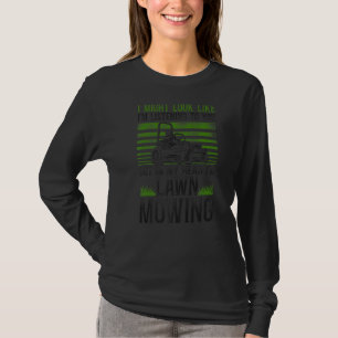 Lawn Mower Mowing Dad Father Landscaper Vintage Tr T-Shirt