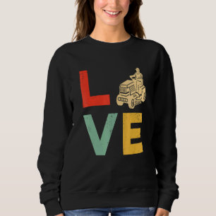 Lawn Mower Mowing Love Yard Work Vintage Lawn Trac Sweatshirt