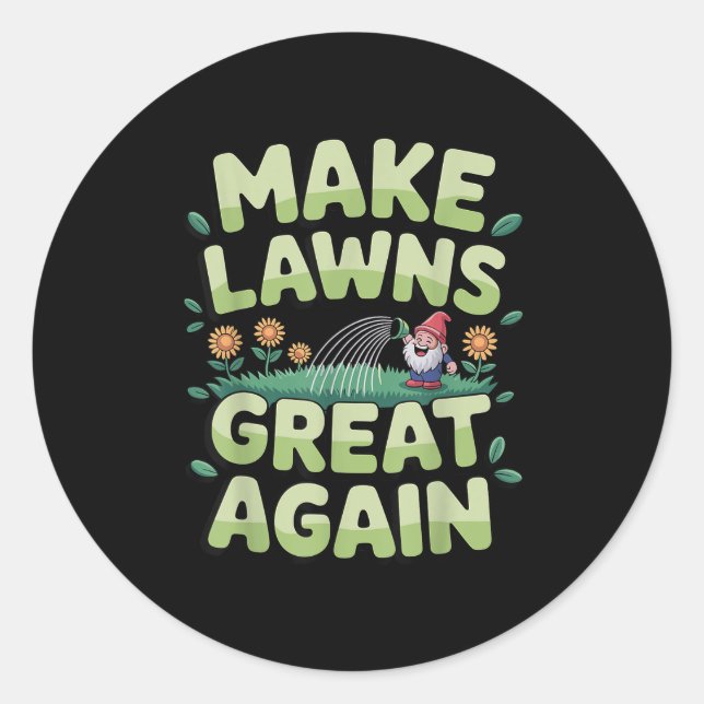 Lawn Mower Novelty For Men Women Kids Landscaper L Classic Round Sticker (Front)