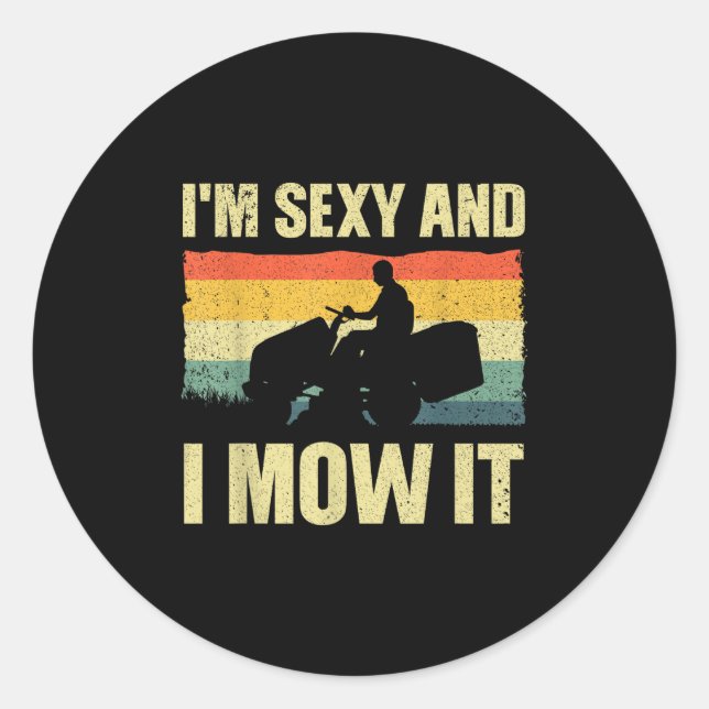 Lawn Mower Novelty For Men Women Kids Landscaper L Classic Round Sticker (Front)