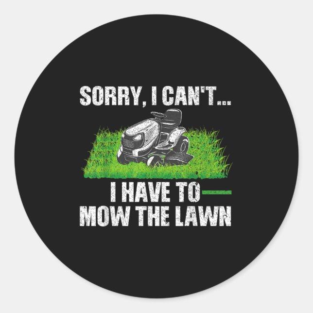 Lawn Mower Novelty For Men Women Kids Landscaper L Classic Round Sticker (Front)
