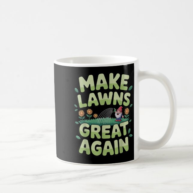 Lawn Mower Novelty For Men Women Kids Landscaper L Coffee Mug (Right)