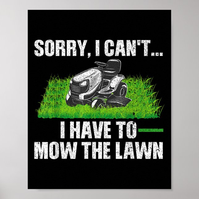 Lawn Mower Novelty For Men Women Kids Landscaper L Poster (Front)