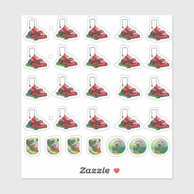 Lawn mower organiser set. (Sheet)