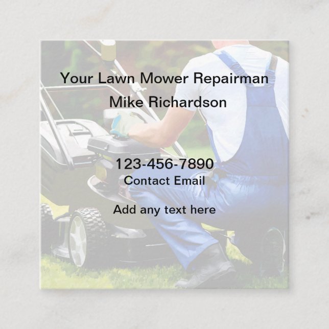 Lawn Mower Repair Service Business Cards  (Front)