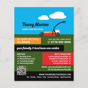 Lawn-Mower Scene, Lawn Care Services Flyer