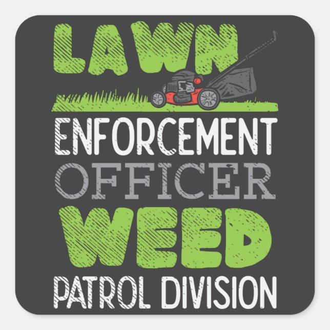 Lawn Mower Square Sticker (Front)