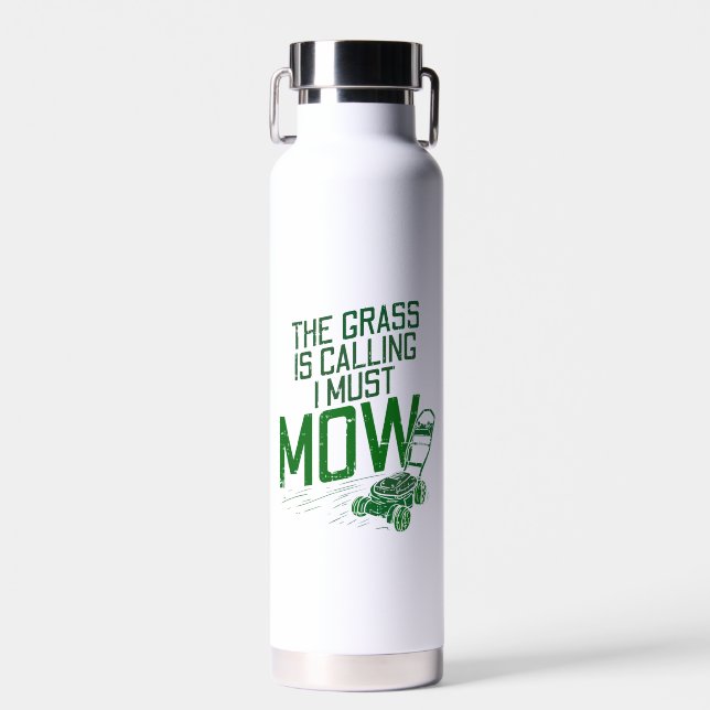 Lawn Mower  Water Bottle (Front)