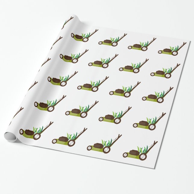 Lawn Mower Wrapping Paper (Unrolled)