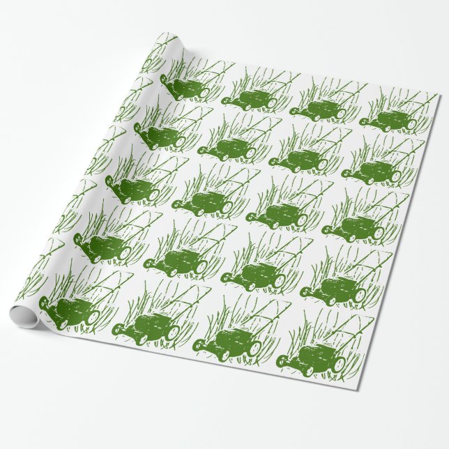 Lawn Mower Wrapping Paper (Unrolled)