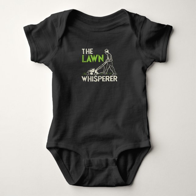 Lawn Mowing Baby Bodysuit (Front)