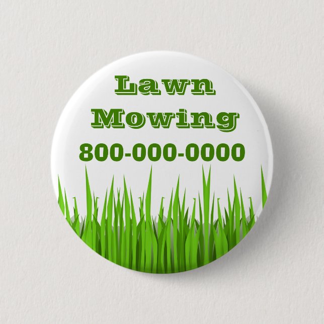 Lawn Mowing Business 6 Cm Round Badge (Front)